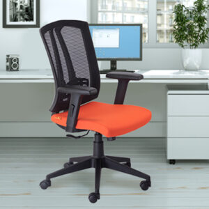 Riblex Elegance Medium Back Chair - Premium Office Chair with Breathable Mesh Back and Ergonomic Design.